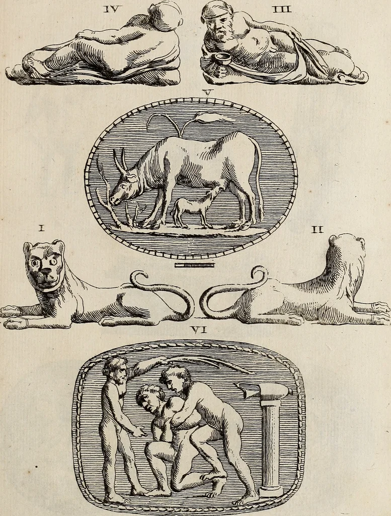 An illustration from Recueil d'antiquités égyptiennes, étrusques, greques et romaines, 1752, leaf 224