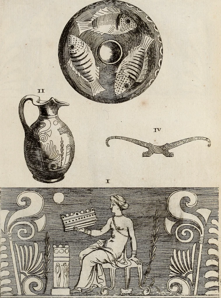An illustration from Recueil d'antiquités égyptiennes, étrusques, greques et romaines, 1752, leaf 242