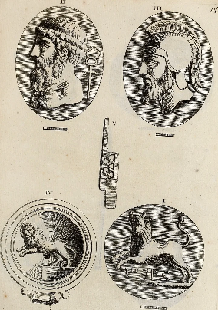 An illustration from Recueil d'antiquités égyptiennes, étrusques, greques et romaines, 1752, leaf 312