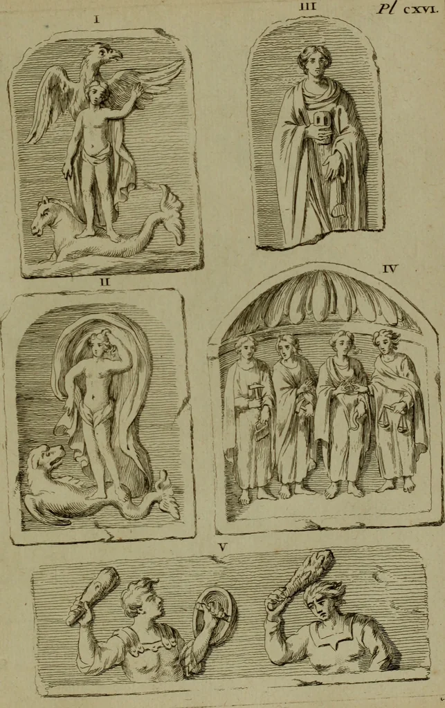 An illustration from Recueil d'antiquités égyptiennes, étrusques, greques et romaines, 1752, leaf 704