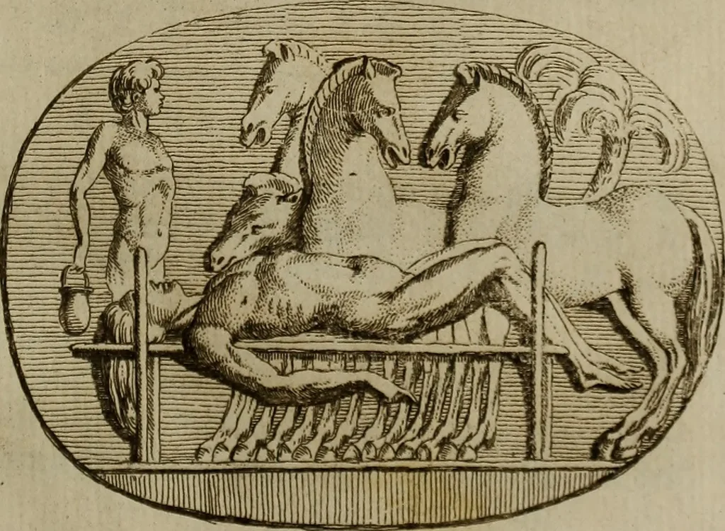 An illustration from Recueil d'antiquités égyptiennes, étrusques, greques et romaines, 1752, leaf 214