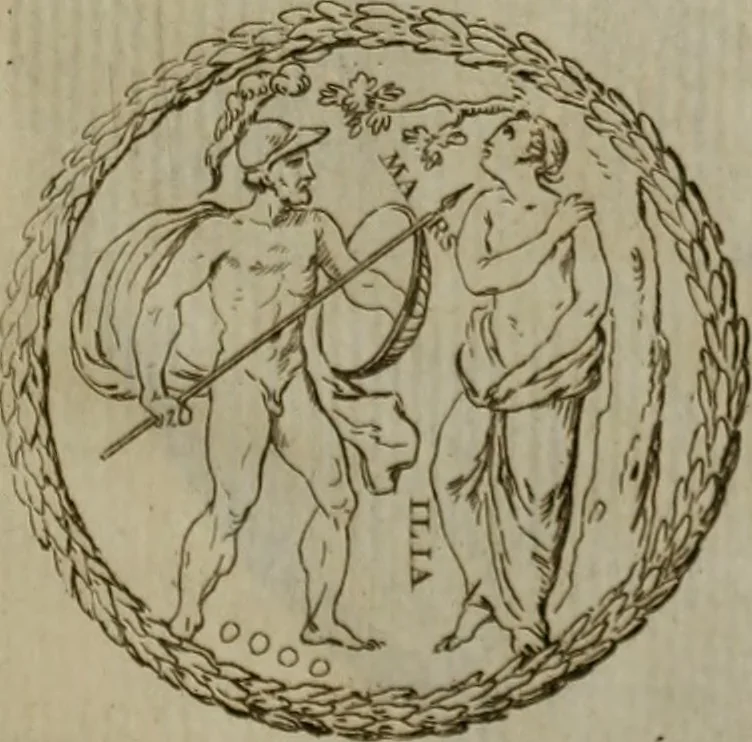 An illustration from Recueil d'antiquités égyptiennes, étrusques, greques et romaines, 1752, leaf 650