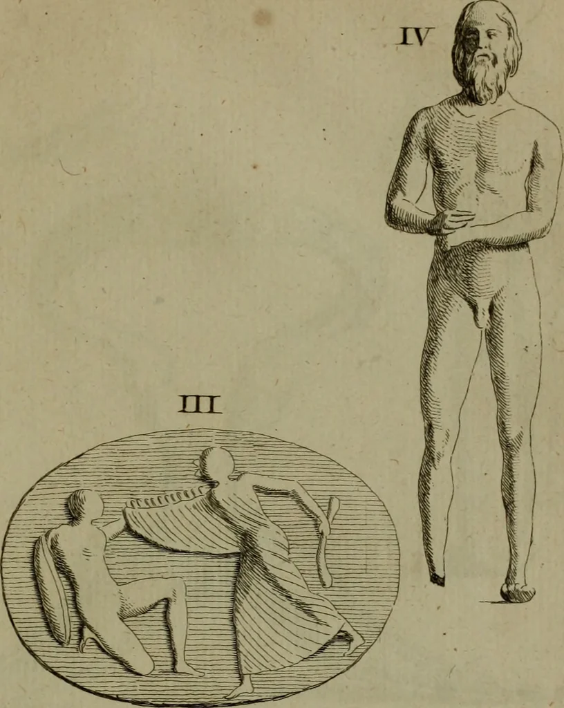 An illustration from Recueil d'antiquités égyptiennes, étrusques, greques et romaines, 1752, leaf 214
