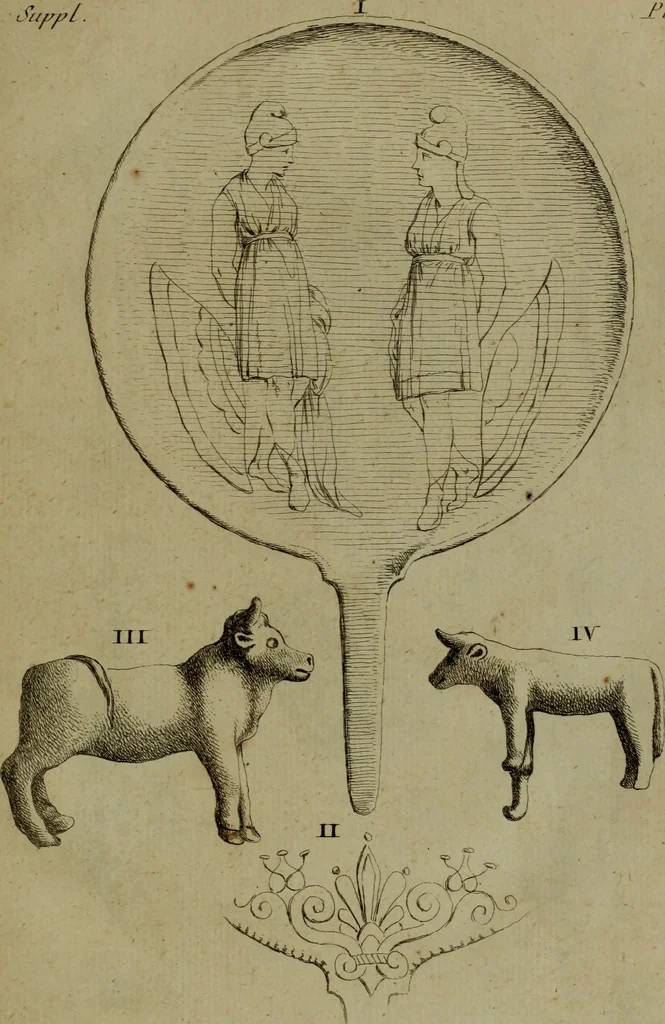An illustration from Recueil d'antiquités égyptiennes, étrusques, greques et romaines, 1752, leaf 218