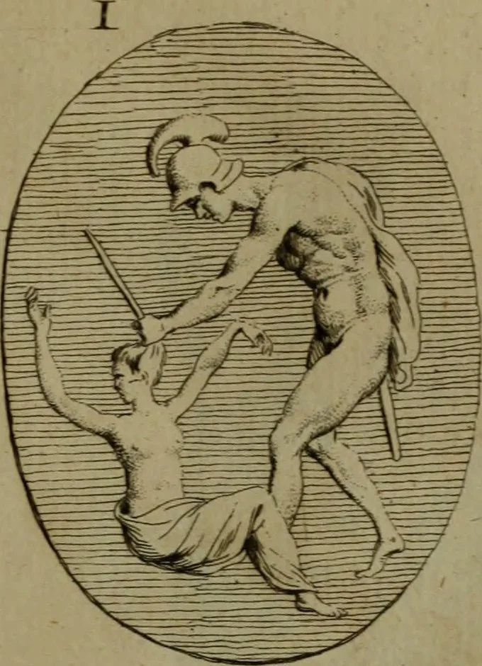 An illustration from Recueil d'antiquités égyptiennes, étrusques, greques et romaines, 1752, leaf 230