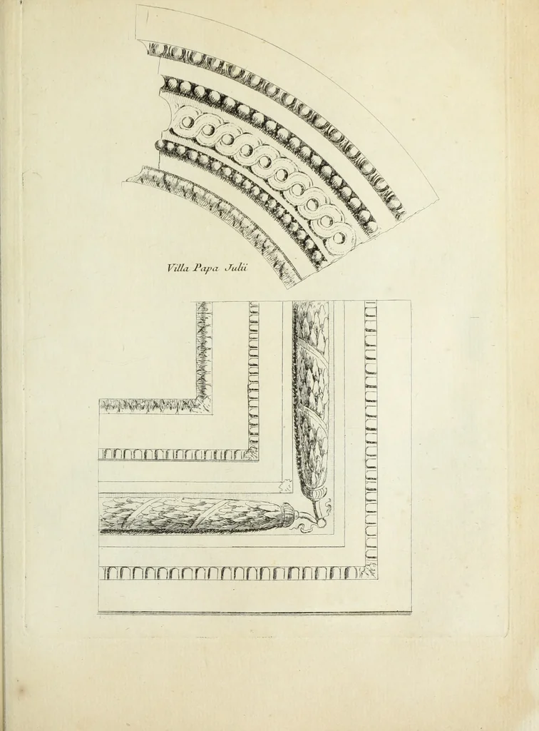 An illustration from Recueil d'antiquités romaines, ou, Voyage d'Italie : composé de 60 planches : dans lequel on trouve divers vases, autels, trepieds, arabesques et autres sujets gravés d'après les dessins que differens artistes ont fait pendant leur séjour en Italie, lesquels jusqu'à présent n'ont point encore été gravés, 1771, leaf 110