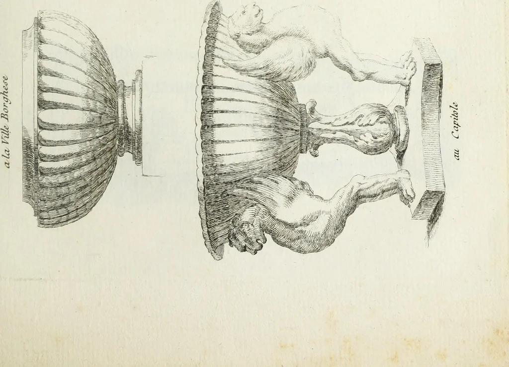 An illustration from Recueil d'antiquités romaines, ou, Voyage d'Italie : composé de 60 planches : dans lequel on trouve divers vases, autels, trepieds, arabesques et autres sujets gravés d'après les dessins que differens artistes ont fait pendant leur séjour en Italie, lesquels jusqu'à présent n'ont point encore été gravés, 1771, leaf 38