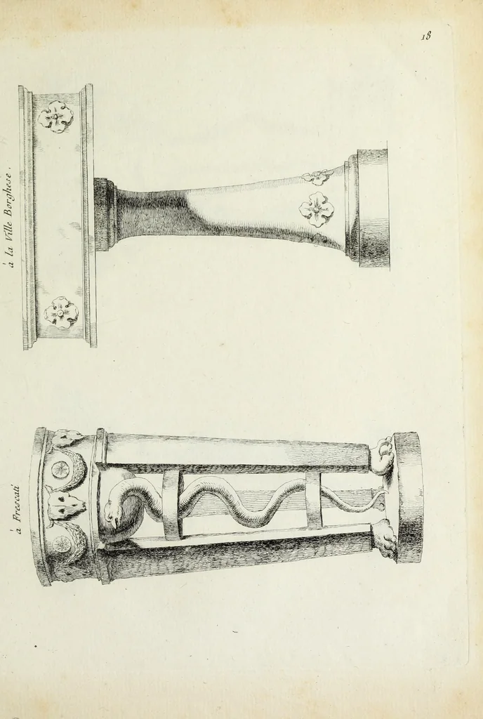 An illustration from Recueil d'antiquités romaines, ou, Voyage d'Italie : composé de 60 planches : dans lequel on trouve divers vases, autels, trepieds, arabesques et autres sujets gravés d'après les dessins que differens artistes ont fait pendant leur séjour en Italie, lesquels jusqu'à présent n'ont point encore été gravés, 1771, leaf 40