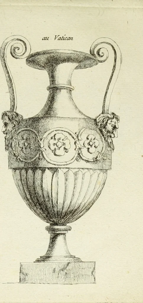 An illustration from Recueil d'antiquités romaines, ou, Voyage d'Italie : composé de 60 planches : dans lequel on trouve divers vases, autels, trepieds, arabesques et autres sujets gravés d'après les dessins que differens artistes ont fait pendant leur séjour en Italie, lesquels jusqu'à présent n'ont point encore été gravés, 1771, leaf 8