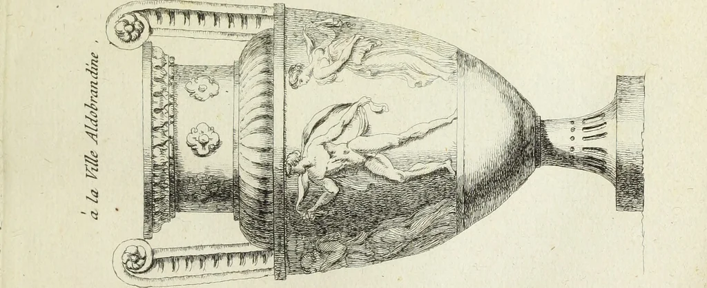 An illustration from Recueil d'antiquités romaines, ou, Voyage d'Italie : composé de 60 planches : dans lequel on trouve divers vases, autels, trepieds, arabesques et autres sujets gravés d'après les dessins que differens artistes ont fait pendant leur séjour en Italie, lesquels jusqu'à présent n'ont point encore été gravés, 1771, leaf 8