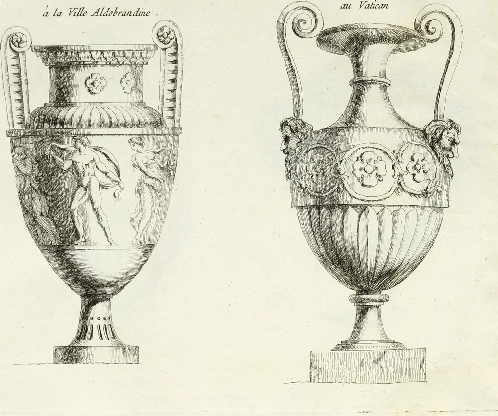 An illustration from Recueil d'antiquités romaines, ou, Voyage d'Italie : composé de 66 planches : dans lequel on trouve divers vases, autels, trépieds, arabesques, et autres sujets gravés d'après les dessins que différens artistes ont faits pendant leur séjour en Italie, 1771, leaf 12