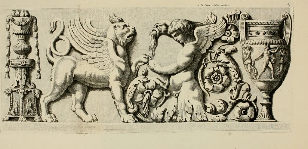 An illustration from Recueil d'antiquités romaines, ou, Voyage d'Italie : composé de 66 planches : dans lequel on trouve divers vases, autels, trépieds, arabesques, et autres sujets gravés d'après les dessins que différens artistes ont faits pendant leur séjour en Italie, 1771, leaf 126