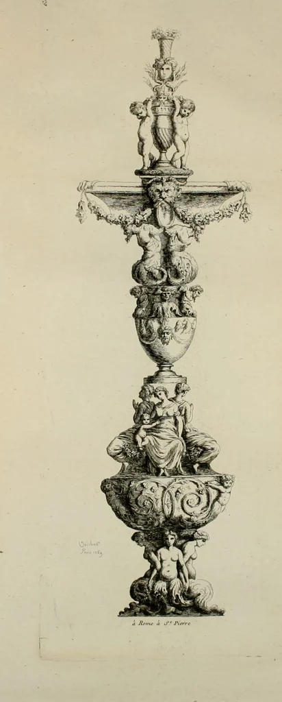 An illustration from Recueil d'antiquités romaines, ou, Voyage d'Italie : composé de 66 planches : dans lequel on trouve divers vases, autels, trépieds, arabesques, et autres sujets gravés d'après les dessins que différens artistes ont faits pendant leur séjour en Italie, 1771, leaf 128