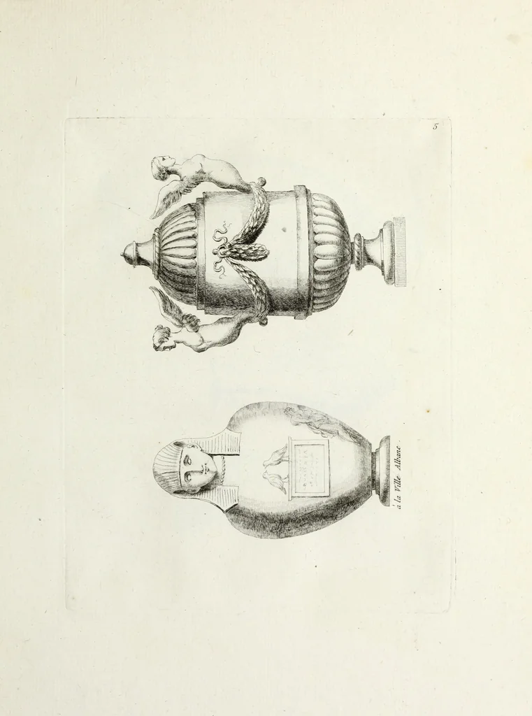 An illustration from Recueil d'antiquités romaines, ou, Voyage d'Italie : composé de 66 planches : dans lequel on trouve divers vases, autels, trépieds, arabesques, et autres sujets gravés d'après les dessins que différens artistes ont faits pendant leur séjour en Italie, 1771, leaf 18
