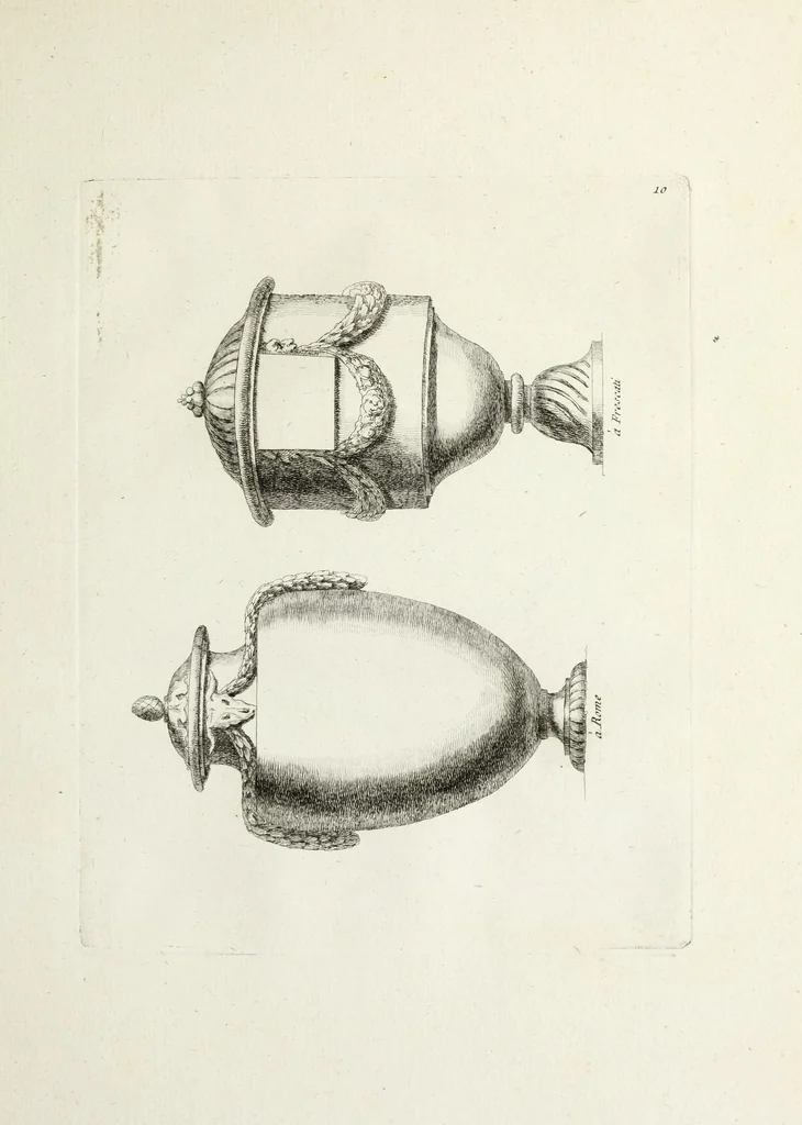 An illustration from Recueil d'antiquités romaines, ou, Voyage d'Italie : composé de 66 planches : dans lequel on trouve divers vases, autels, trépieds, arabesques, et autres sujets gravés d'après les dessins que différens artistes ont faits pendant leur séjour en Italie, 1771, leaf 28