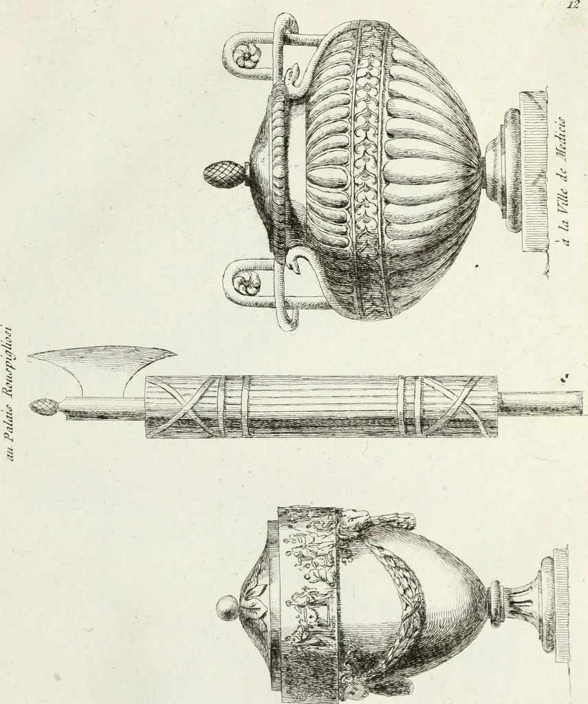 An illustration from Recueil d'antiquités romaines, ou, Voyage d'Italie : composé de 66 planches : dans lequel on trouve divers vases, autels, trépieds, arabesques, et autres sujets gravés d'après les dessins que différens artistes ont faits pendant leur séjour en Italie, 1771, leaf 32