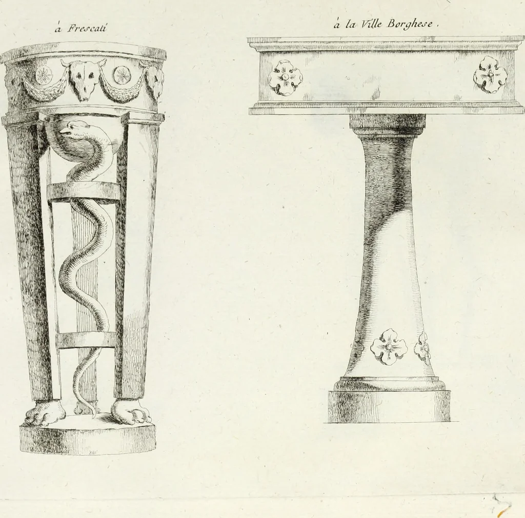 An illustration from Recueil d'antiquités romaines, ou, Voyage d'Italie : composé de 66 planches : dans lequel on trouve divers vases, autels, trépieds, arabesques, et autres sujets gravés d'après les dessins que différens artistes ont faits pendant leur séjour en Italie, 1771, leaf 44