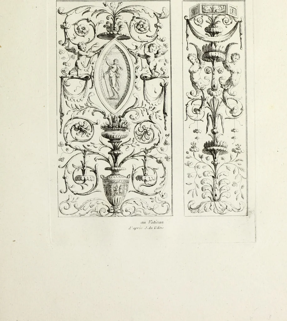 An illustration from Recueil d'antiquités romaines, ou, Voyage d'Italie : composé de 66 planches : dans lequel on trouve divers vases, autels, trépieds, arabesques, et autres sujets gravés d'après les dessins que différens artistes ont faits pendant leur séjour en Italie, 1771, leaf 64