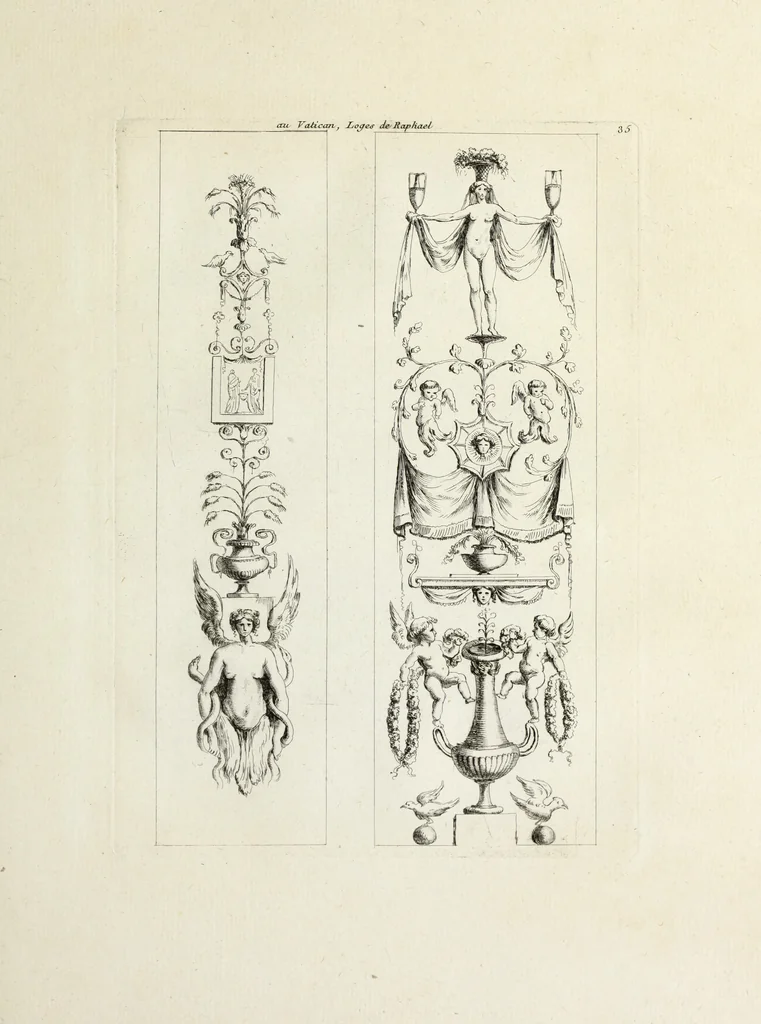 An illustration from Recueil d'antiquités romaines, ou, Voyage d'Italie : composé de 66 planches : dans lequel on trouve divers vases, autels, trépieds, arabesques, et autres sujets gravés d'après les dessins que différens artistes ont faits pendant leur séjour en Italie, 1771, leaf 78