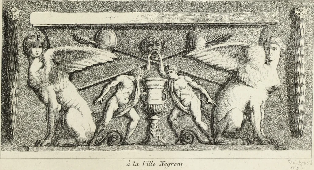 An illustration from Recueil d'antiquités romaines, ou, Voyage d'Italie : composé de 66 planches : dans lequel on trouve divers vases, autels, trépieds, arabesques, et autres sujets gravés d'après les dessins que différens artistes ont faits pendant leur séjour en Italie, 1771, leaf 84