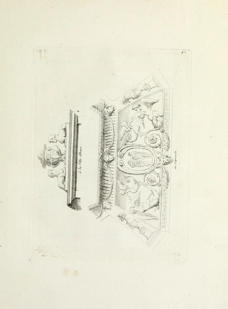An illustration from Recueil d'antiquités romaines, ou, Voyage d'Italie : composé de 66 planches : dans lequel on trouve divers vases, autels, trépieds, arabesques, et autres sujets gravés d'après les dessins que différens artistes ont faits pendant leur séjour en Italie, 1771, leaf 98