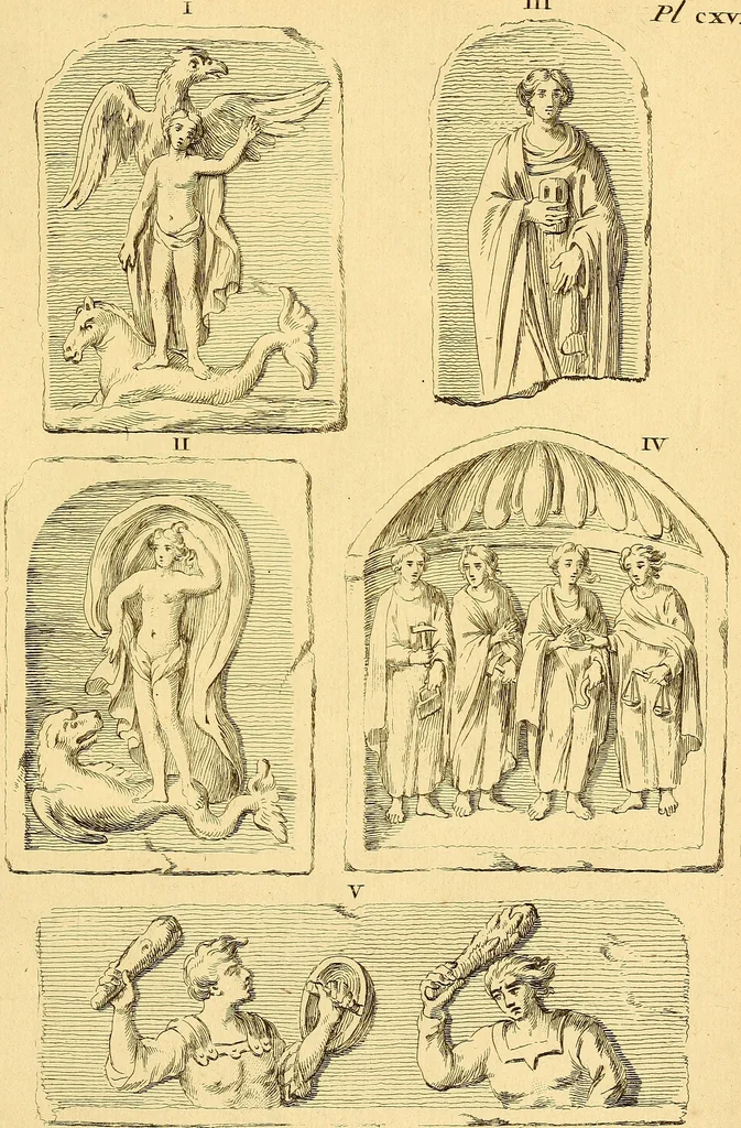 An illustration from Recueil d'antiquités égyptiennes, étrusques, greques et romaines, 1752, leaf 718