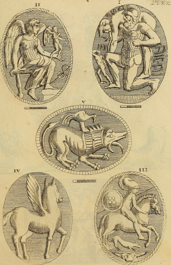 An illustration from Recueil d'antiquités égyptiennes, étrusques, greques et romaines, 1752, leaf 222