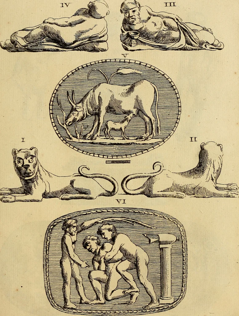 An illustration from Recueil d'antiquités égyptiennes, étrusques, greques et romaines, 1752, leaf 224
