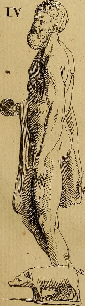 An illustration from Recueil d'antiquités égyptiennes, étrusques, greques et romaines, 1752, leaf 222
