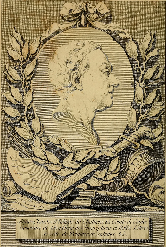 An illustration from Recueil d'antiquités égyptiennes, étrusques, greques et romaines, 1752, leaf 7