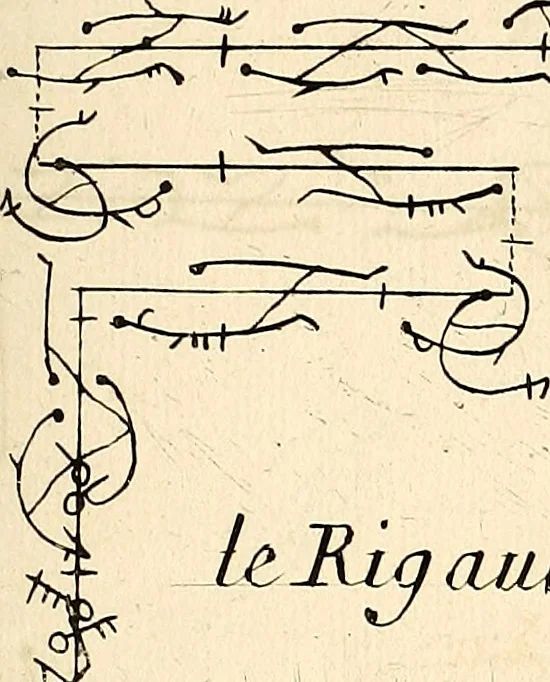 An illustration from Recueil de danses,, 1700, leaf 42