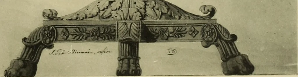 An illustration from Recueil de dessins d'orfevrerie du premier empire par biennais orfevre de Napoléon 1er et de la couronne, 1900, leaf 102