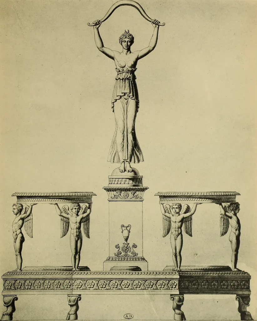 An illustration from Recueil de dessins d'orfevrerie du premier empire par biennais orfevre de Napoléon 1er et de la couronne, 1900, leaf 104
