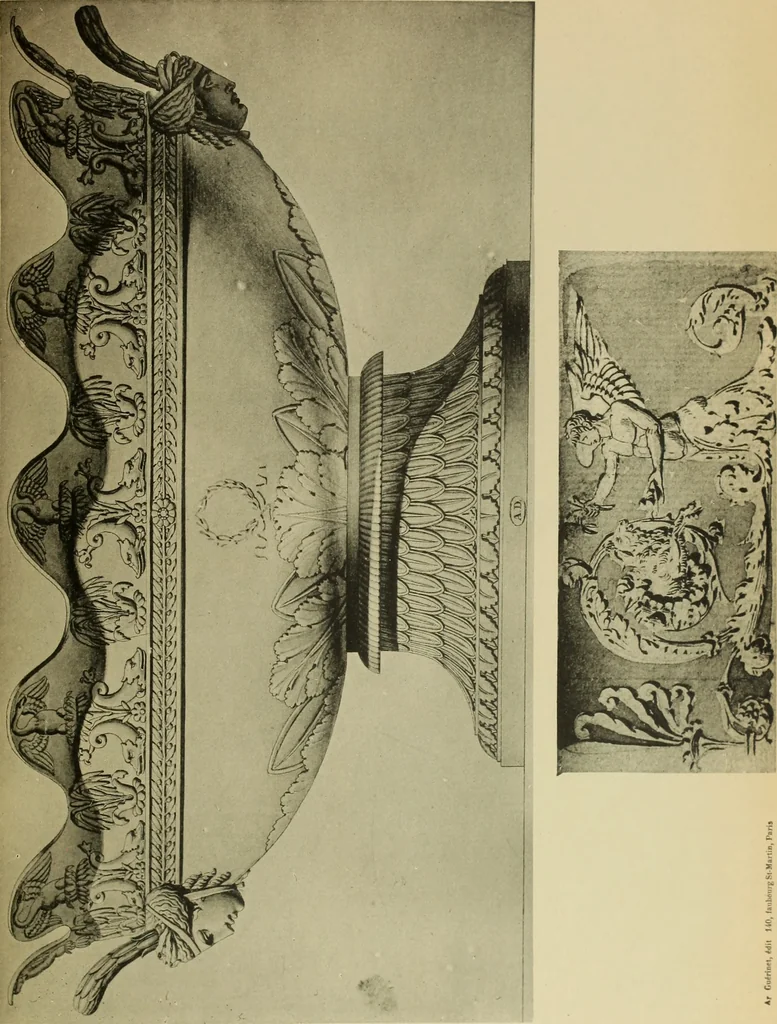 An illustration from Recueil de dessins d'orfevrerie du premier empire par biennais orfevre de Napoléon 1er et de la couronne, 1900, leaf 112