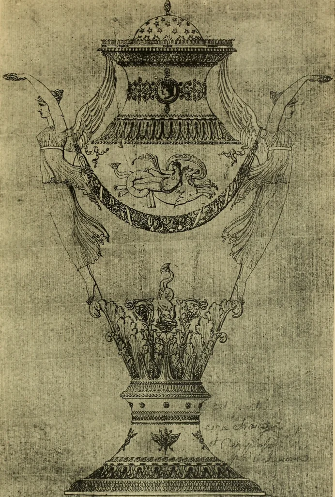 An illustration from Recueil de dessins d'orfevrerie du premier empire par biennais orfevre de Napoléon 1er et de la couronne, 1900, leaf 116