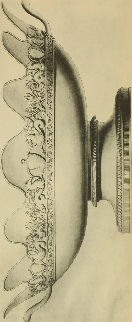An illustration from Recueil de dessins d'orfevrerie du premier empire par biennais orfevre de Napoléon 1er et de la couronne, 1900, leaf 130