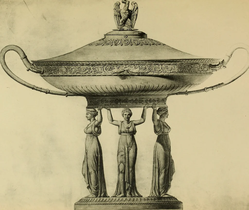 An illustration from Recueil de dessins d'orfevrerie du premier empire par biennais orfevre de Napoléon 1er et de la couronne, 1900, leaf 132