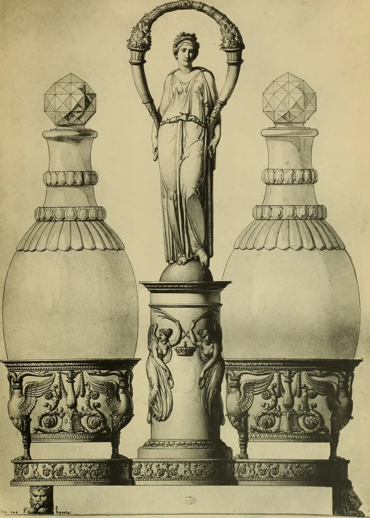 An illustration from Recueil de dessins d'orfevrerie du premier empire par biennais orfevre de Napoléon 1er et de la couronne, 1900, leaf 136