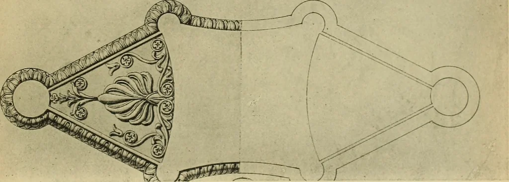 An illustration from Recueil de dessins d'orfevrerie du premier empire par biennais orfevre de Napoléon 1er et de la couronne, 1900, leaf 142