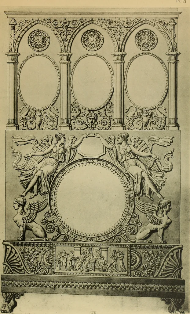 An illustration from Recueil de dessins d'orfevrerie du premier empire par biennais orfevre de Napoléon 1er et de la couronne, 1900, leaf 144