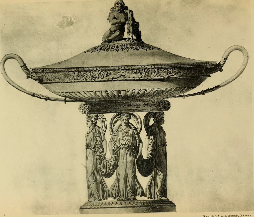 An illustration from Recueil de dessins d'orfevrerie du premier empire par biennais orfevre de Napoléon 1er et de la couronne, 1900, leaf 146