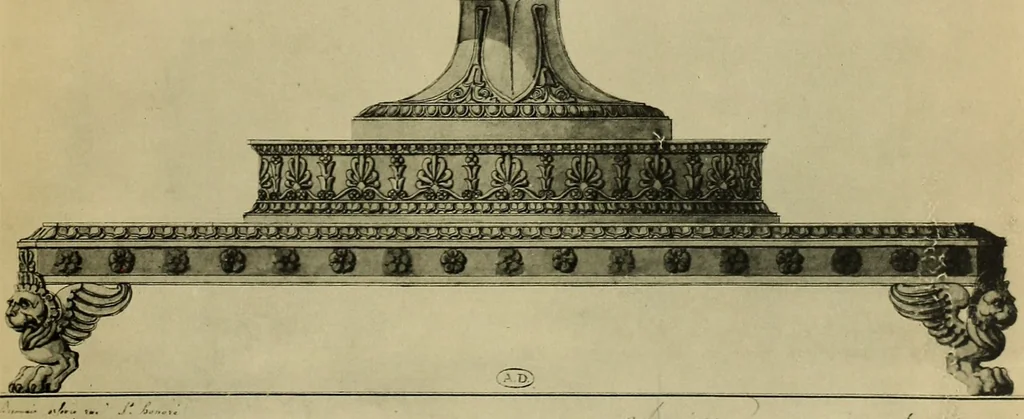 An illustration from Recueil de dessins d'orfevrerie du premier empire par biennais orfevre de Napoléon 1er et de la couronne, 1900, leaf 20