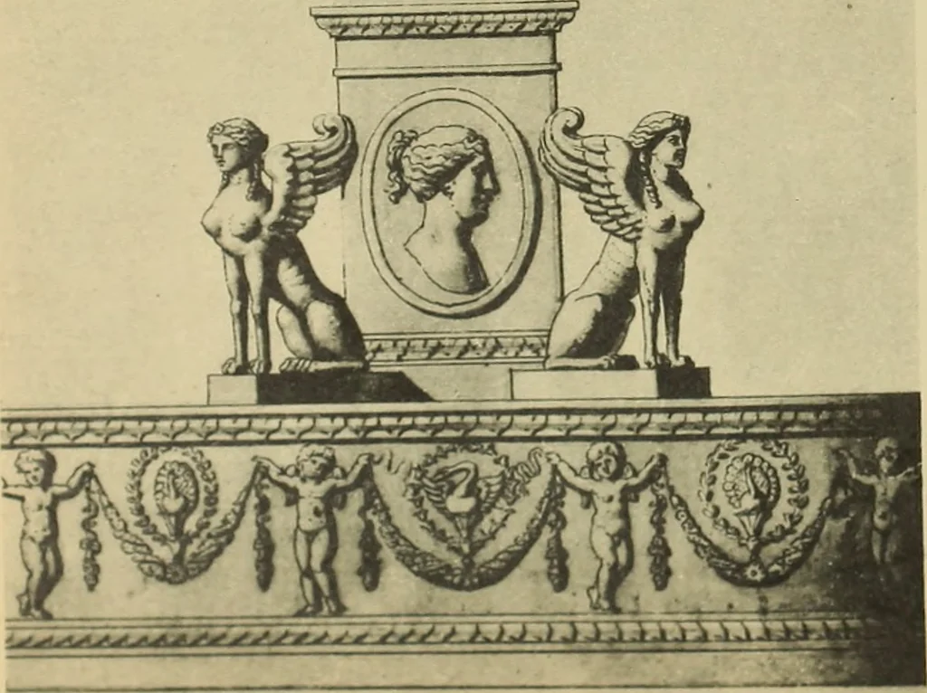 An illustration from Recueil de dessins d'orfevrerie du premier empire par biennais orfevre de Napoléon 1er et de la couronne, 1900, leaf 36