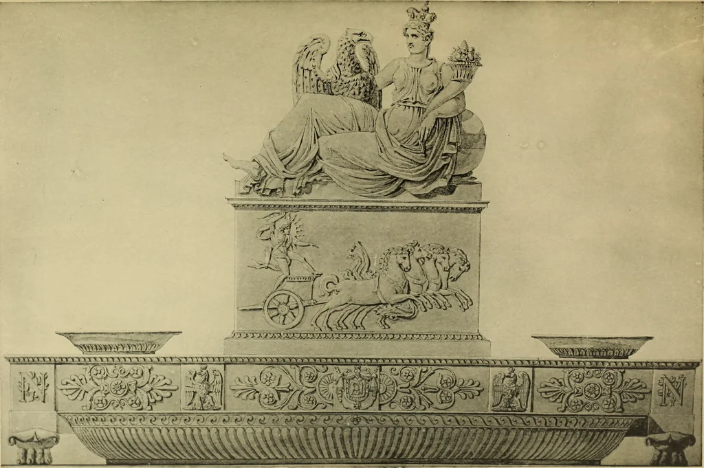 An illustration from Recueil de dessins d'orfevrerie du premier empire par biennais orfevre de Napoléon 1er et de la couronne, 1900, leaf 40