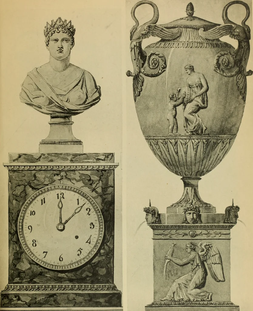 An illustration from Recueil de dessins d'orfevrerie du premier empire par biennais orfevre de Napoléon 1er et de la couronne, 1900, leaf 42