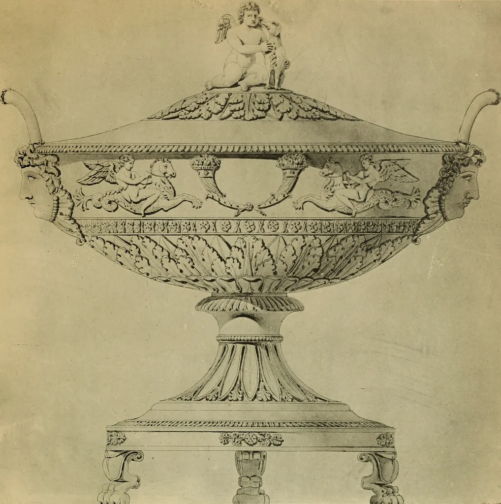 An illustration from Recueil de dessins d'orfevrerie du premier empire par biennais orfevre de Napoléon 1er et de la couronne, 1900, leaf 50