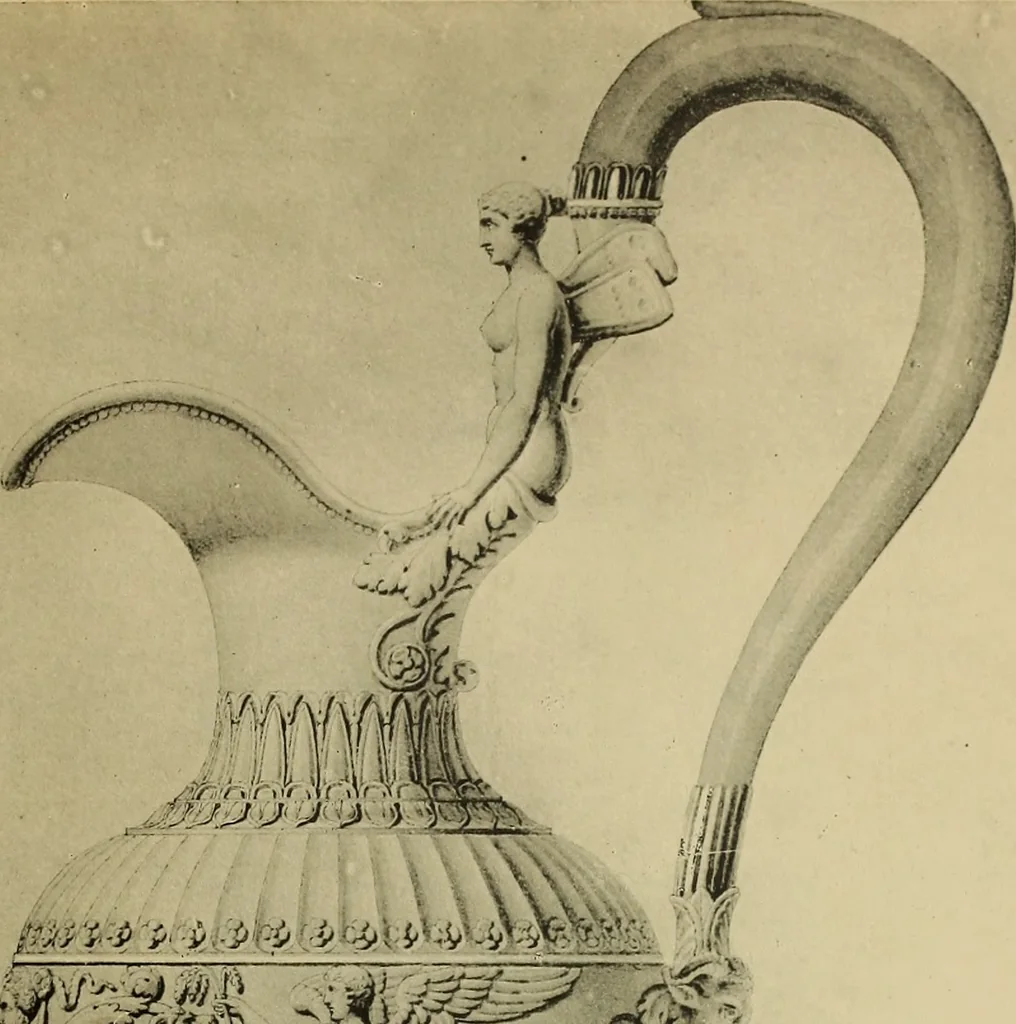 An illustration from Recueil de dessins d'orfevrerie du premier empire par biennais orfevre de Napoléon 1er et de la couronne, 1900, leaf 52