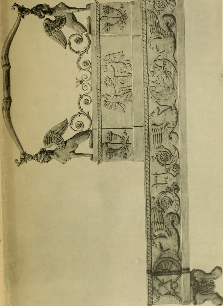 An illustration from Recueil de dessins d'orfevrerie du premier empire par biennais orfevre de Napoléon 1er et de la couronne, 1900, leaf 58