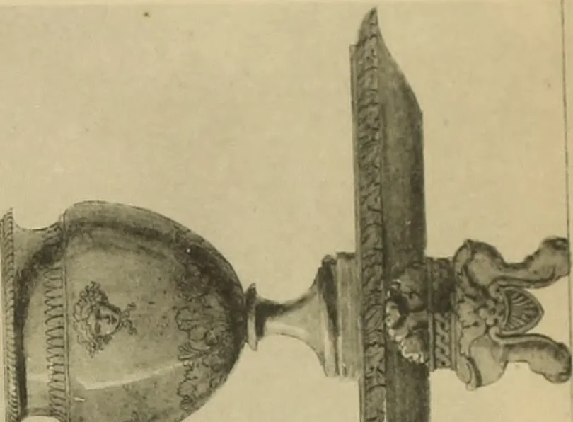 An illustration from Recueil de dessins d'orfevrerie du premier empire par biennais orfevre de Napoléon 1er et de la couronne, 1900, leaf 58