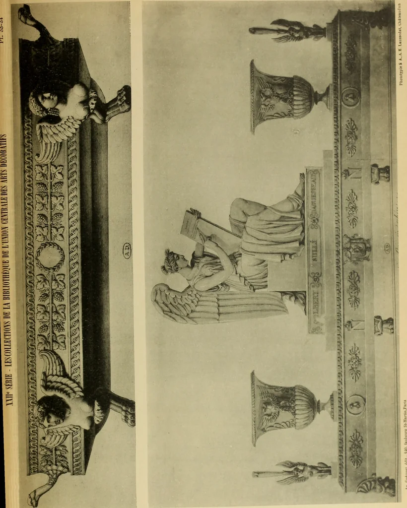 An illustration from Recueil de dessins d'orfevrerie du premier empire par biennais orfevre de Napoléon 1er et de la couronne, 1900, leaf 62